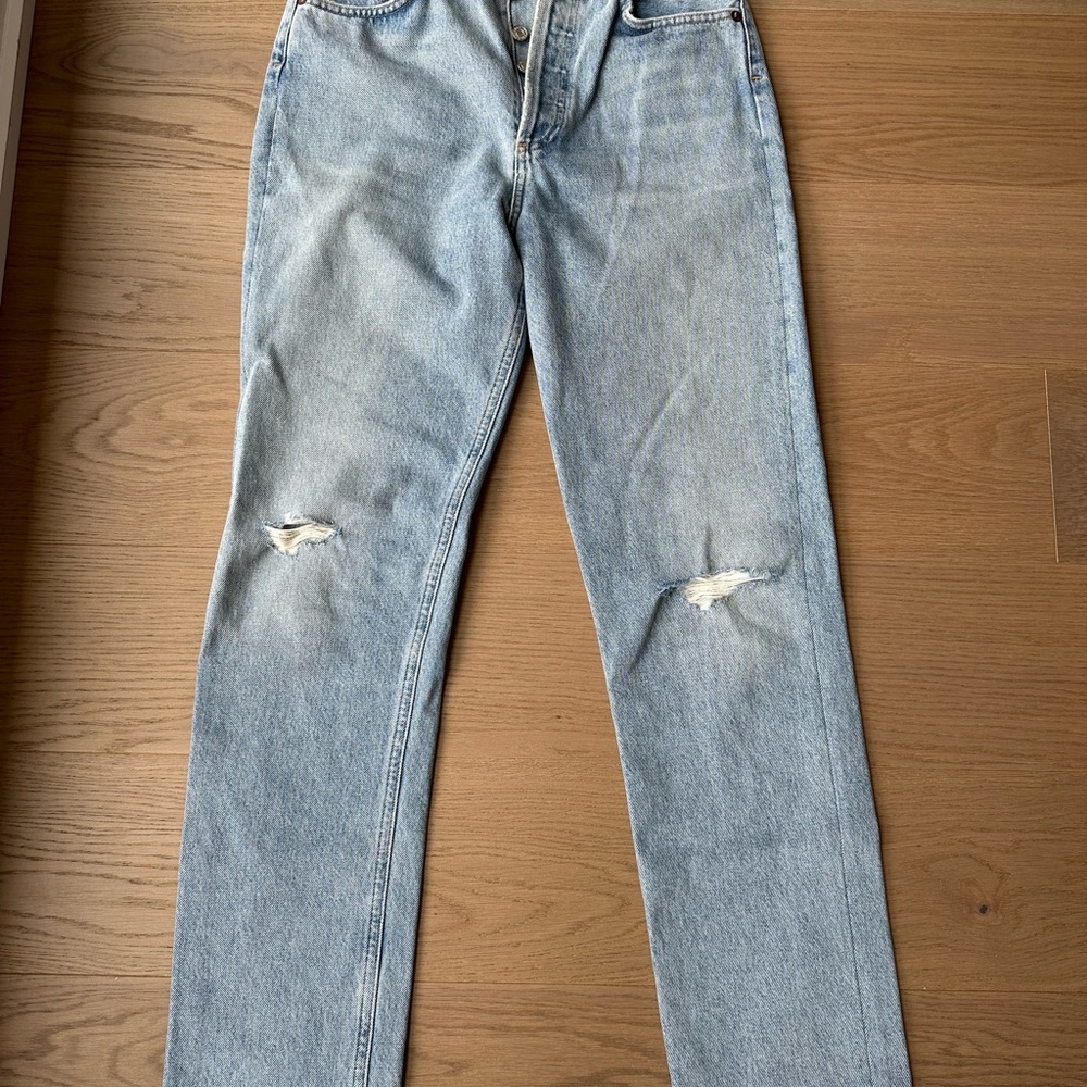 Agolde Faded Blue Denim Jeans